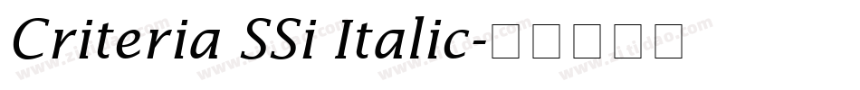 Criteria SSi Italic字体转换